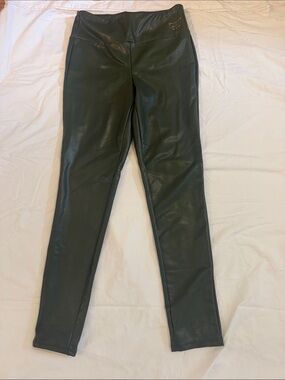 Women’s High-Rise Faux Leather Jeggings - Dark Green